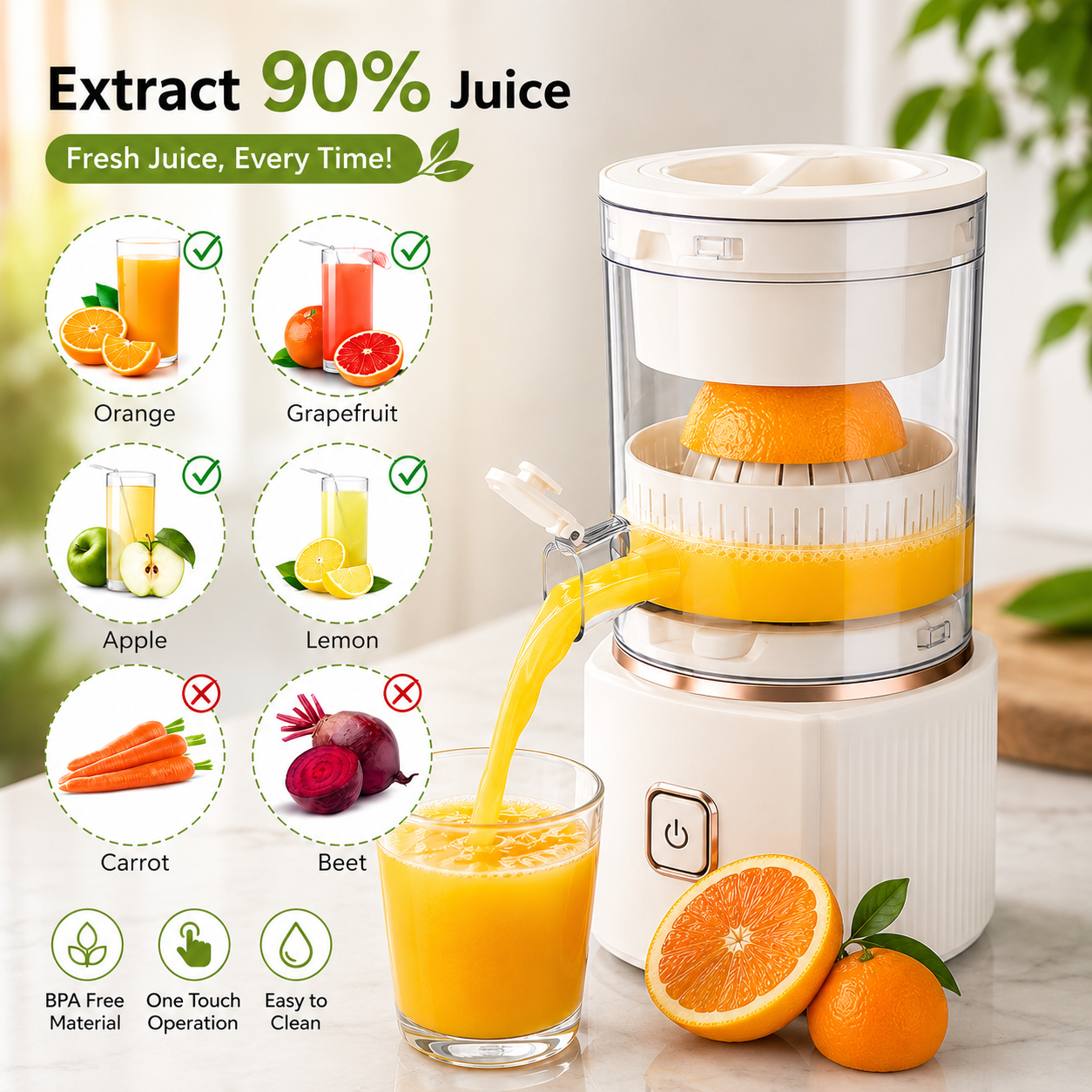 Portable, Rechargable Electric Citrus Citrova Juicer