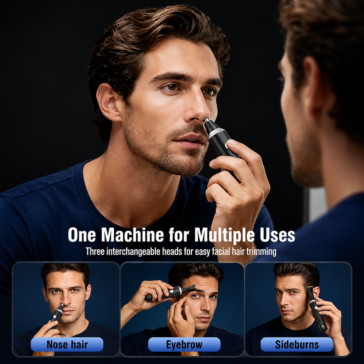 3-in-1 Professional Painless Rechargeable Trimmer for Men & Women