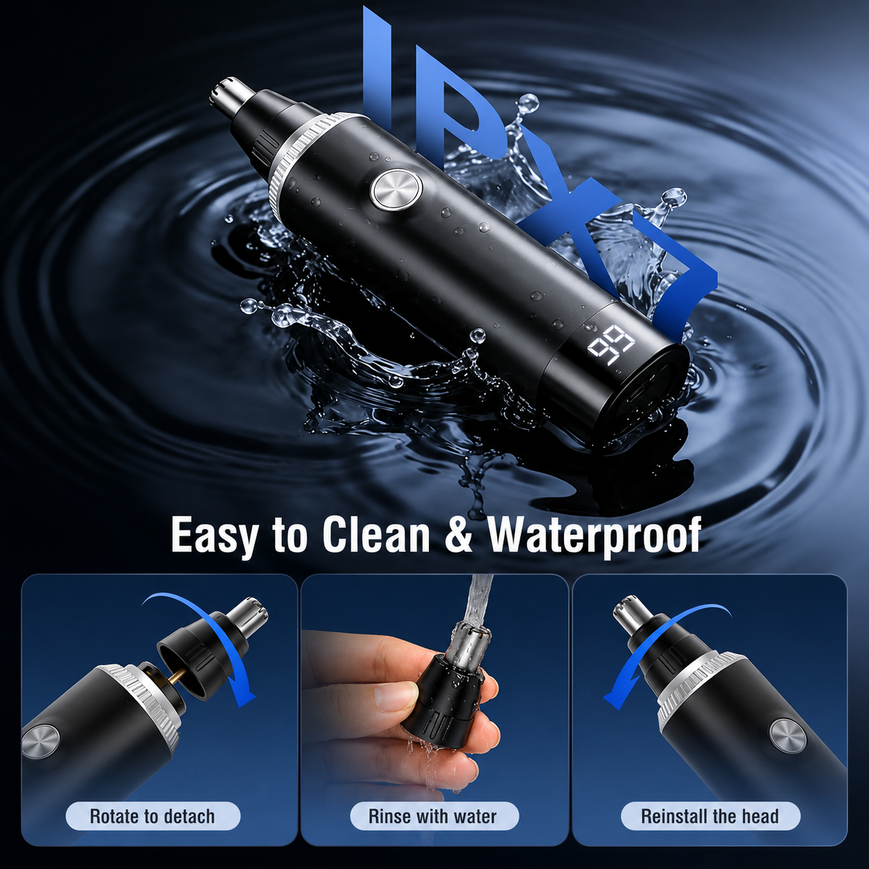3-in-1 Professional Painless Rechargeable Trimmer for Men & Women